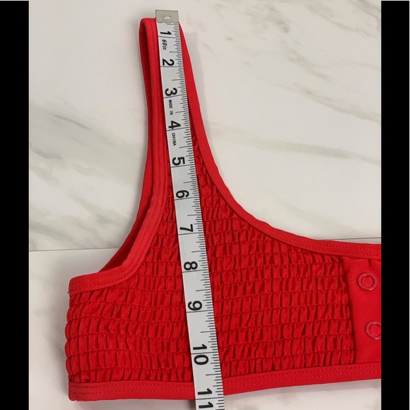 Kendall + Kylie Red Henley Bikini Top - Sz M - Picture 11 of 12